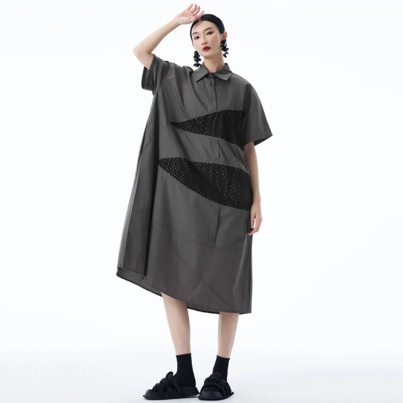 Xitao A-line Short Sleeve Loose Dress HQQ2511