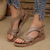 Neue Sommer Sandalen Damen Eckige Zehenpartie Spaltleder Gladiatoren Schuhe Klobiger Absatz Riemchensandalen für Damen High Heels Sandalen