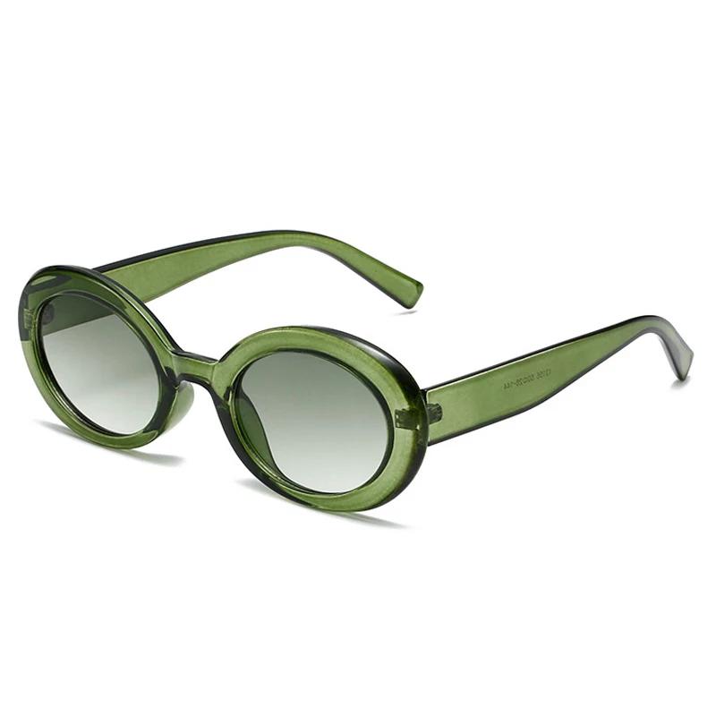 

Oval Jelly Color Women Sunglasses Fashion Black Light Tea Shades UV400 Men Trending Gradient Sun Glasses As the picture