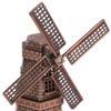 1pcs Red Bronze Windmill Model Metal Construction Windmill Ornament Windmill Decor  Home Office