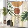 Tropical Geometric Shower Curtain - Anti-Mold, Waterproof Bathroom Decor, Unique Gift, Stylish Design, Modern