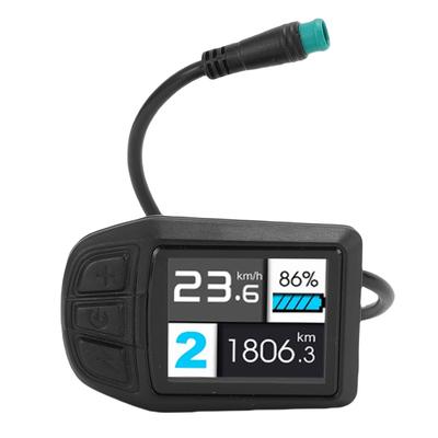 Electric Bicycle Color Display Screen Electric Scooter LCD Display Meter with 5 Pin Water Proof Cable for 22.2mm