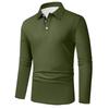 Men's Solid Color Button Lapel Long Sleeve Top Men's Casual Fashion Long Sleeve Top