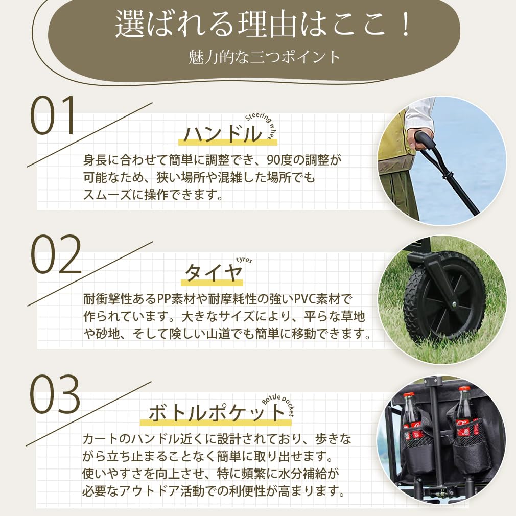 Hellozebra Carry Wagon Foldable Lightweight Capacity Capacity Carry Cart Wide Tire Stainless Steel Frame Cart Independent Design Convergence Ideal for