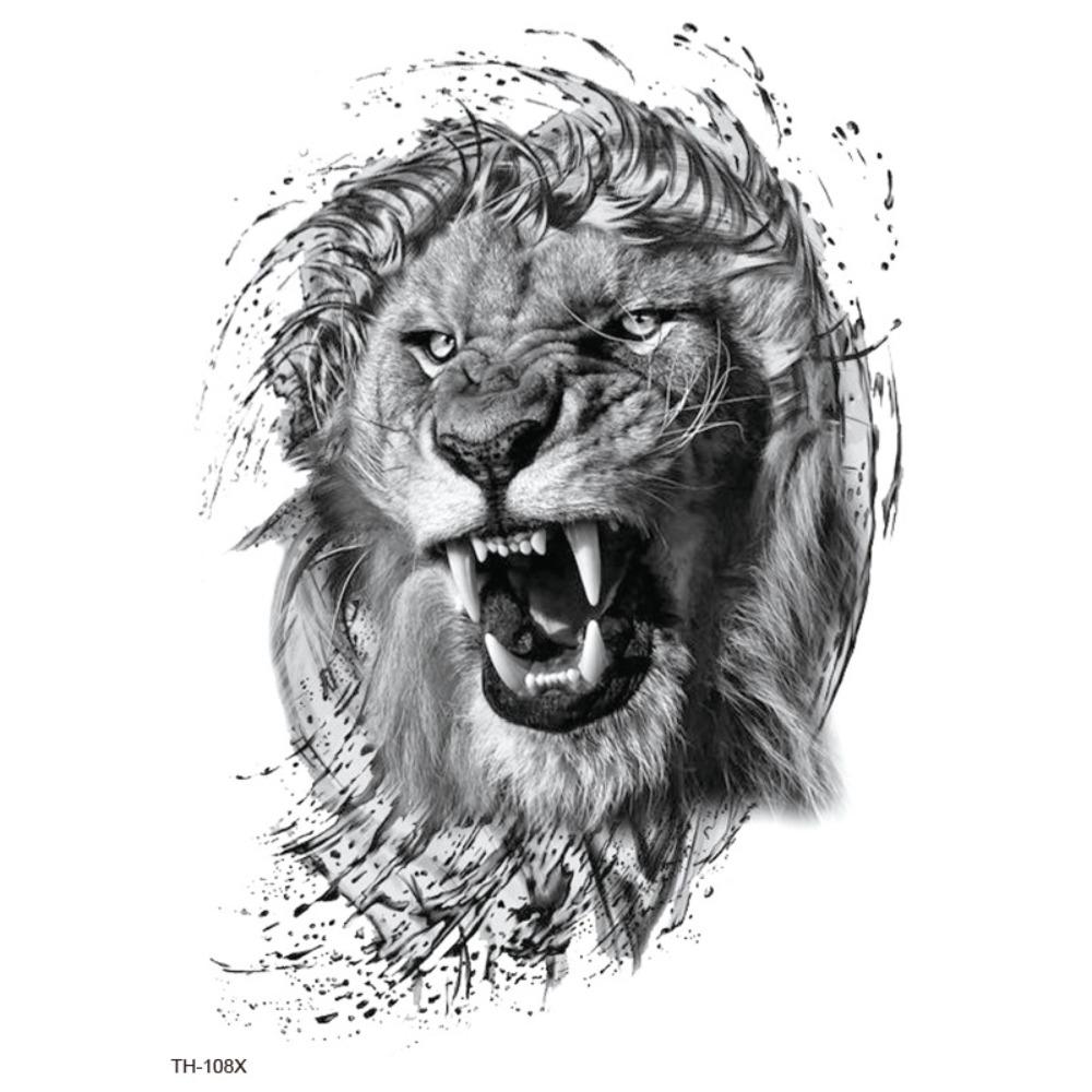 Water Transfer Decals Tiger Lion Wolf Tattoo Stickers Animal Body Art Tattoo  Finger Hand Legs
