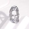 Gold Color Stainless Steel Rings for Women Men Retro Irregular Hammered Hollow Open Rings Waterproof Jewelry Party Gift
