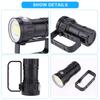 3.7V 28800Lm LED Photography Diving 80m Flashlight Torch with Bracket Stand
