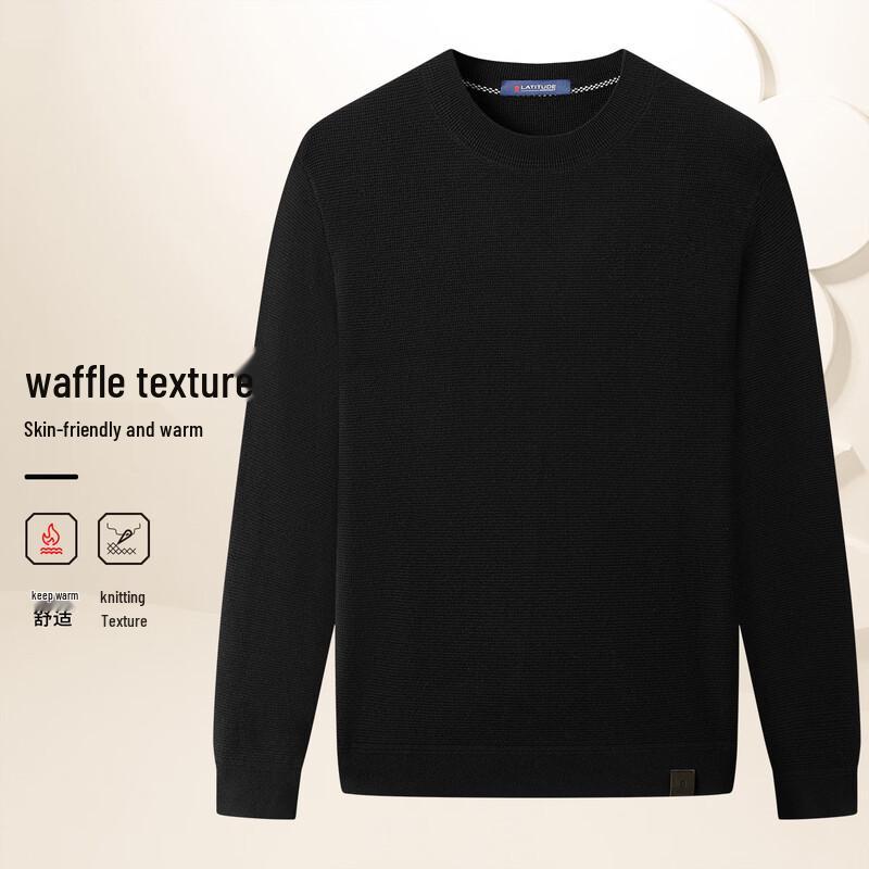 MONTAGUT Men s Warm Embroidered Round Neck Sweater 2XL