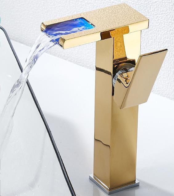 HLK Factory Supplier Automatically Intelligent Color-changing Brass Basin Faucet Popular Cold and Hot Water Household Faucet