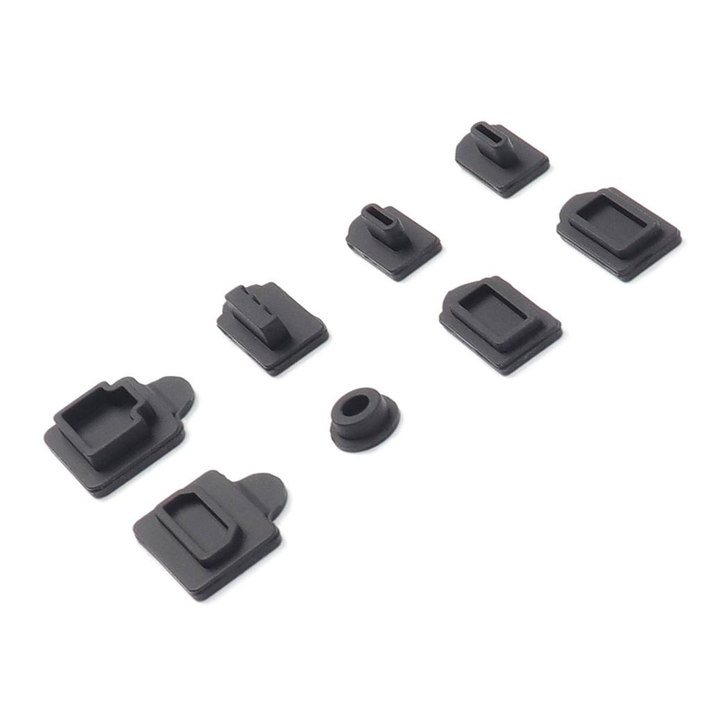 8 Stück Spielkonsolen Silikon Staubschutz Staubstopfen für PS5 Slim Staubschutzhülle Gaming-Zubehör Staubdichter Stecker Schwarz
