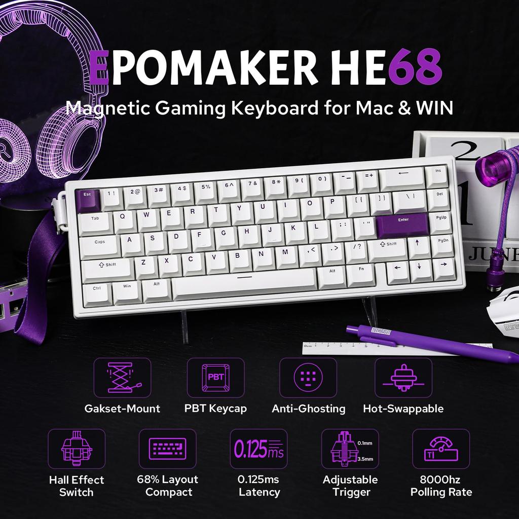 [EPOMAKER] HE68 Magnetic USB Gaming Keyboard – Keyboard