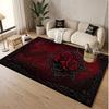 Skull Gothic Theme Soft Crystal Velvet Rug Custom Name & Text Print Non Slip Floor Rug for Bedroom Living Room