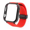 Silicone Magnetic Watch Band with Black Bumper Case for Watch Fit 3 Quick Release Folding Magnetic Buckle Watch Strap