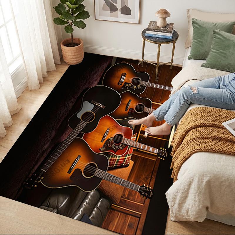Guitar Collection Living Room Nonslip Area Rug Soft Carpet For Bedroom Game Playroom Sofa Office Home Decor Doormat Christmas Gift C926218