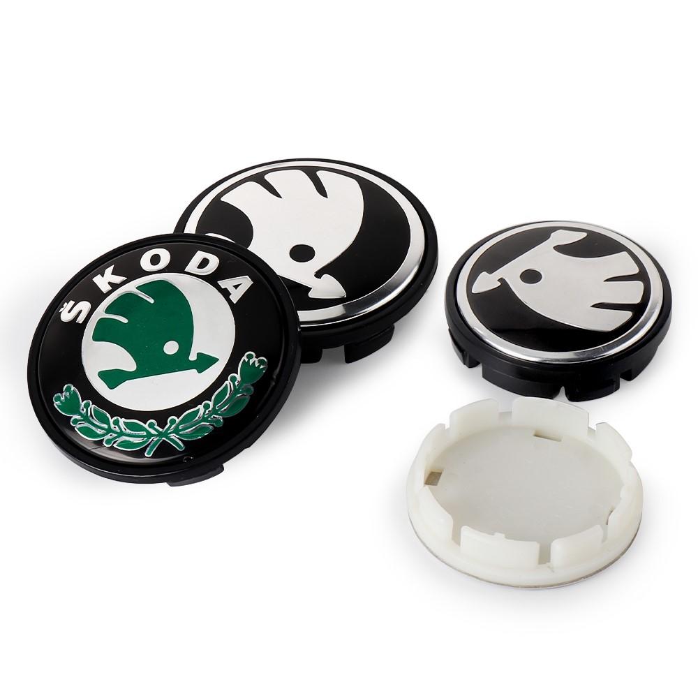 4 Piezas 55MM 65MM Tapas Centrales de Rueda de Coche Cubierta de Buje de Llantas Para Skoda Rapid Fabia Octavia Yeti Superb S VRS Scala VII Kodiaq Karop Kamiq