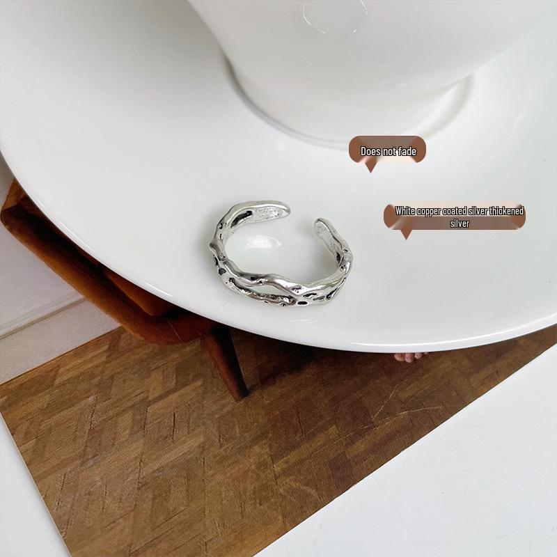 Lan Zhi 925 Sterling Silver Minimalist Double Layer Ring