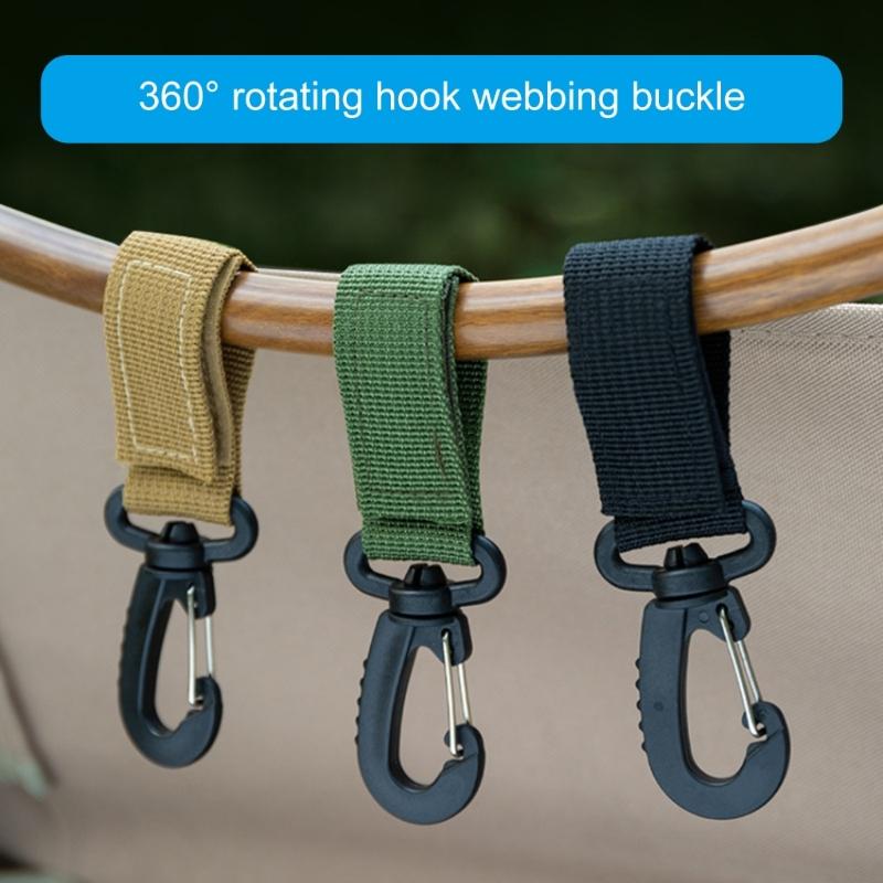 4Pcs Tactically Hanging Buckles Nylon Webbing Buckles Strap Clip Carabiner Belt Clip Outdoor Buckles Strap Easy to Use