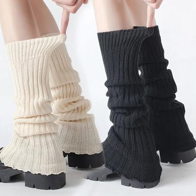 Frühlings-Lolita-Beinstulpen-Socken Damen Gestrickt Warm Fußabdeckung Damen Wärmer Dame Herbst Häkeln Haufen Haufen Socken Stiefelstulpen