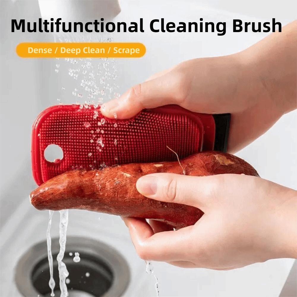 2Pcs Multifunctional Fruit Vegetable Brush Food-grade Silicone Dish Brush  Dish Washing
