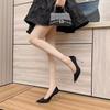 Autumn new suede black stiletto light mouth one-pedal outer wear versatile temperament stiletto high heel single shoes