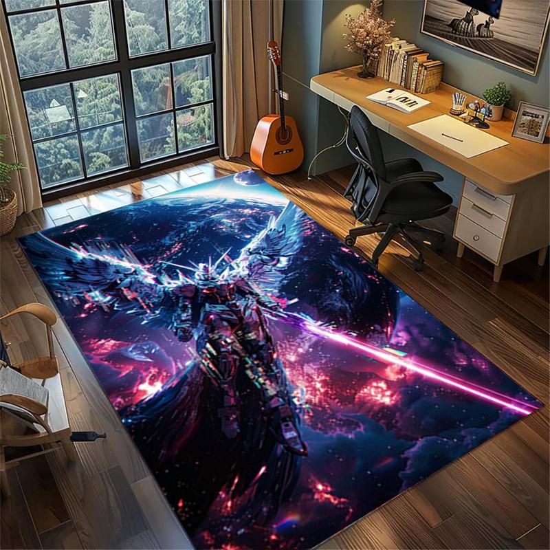 Gundam Non Slip Area Rug Large Washable Carpet Bedroom Gamer Room Decor