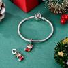 Happy Holidays Copper Christmas Tree Socks Snowman Bell Pendant Beads Fit Diy Bracelet Necklace Party Souvenirs
