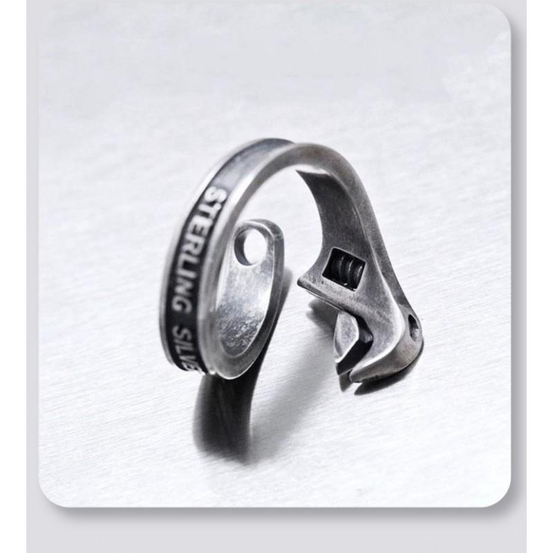 Adjustable Open Ring Men Women Vintage Industrial Design Copper Jewelry Retro U-Shaped Geometric Finger