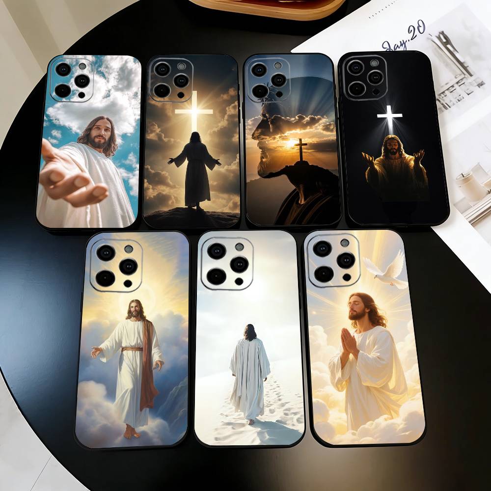 Holy J-Jesus C-Christ JC Phone Case For iPhone 17, 16,15,14,13,12,11 Plus,Pro Max, Others Soft Black Cover