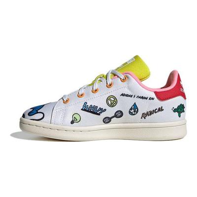 Aaron Kai X Stan Smith Primeblue Little Kid Doodles Kids Sneakers White Cloud-White Vivid-Green FY2687