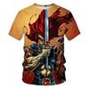 Men's Harajuku Style Cartoon 3D T-shirt Summer New Street Short Sleeved Animated Theme 3D Printed Pattern