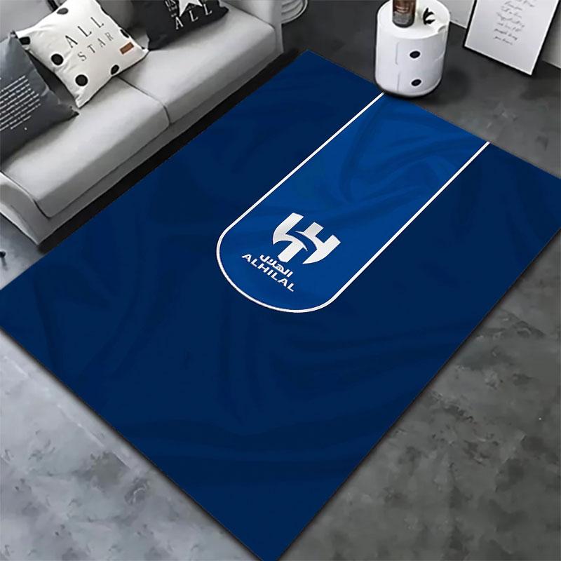 Tappeto Al-Hilal Saudi FC per Soggiorno Camera da Letto Casa Decorazione Divano, Tappetino Antiscivolo per Giochi Bambini