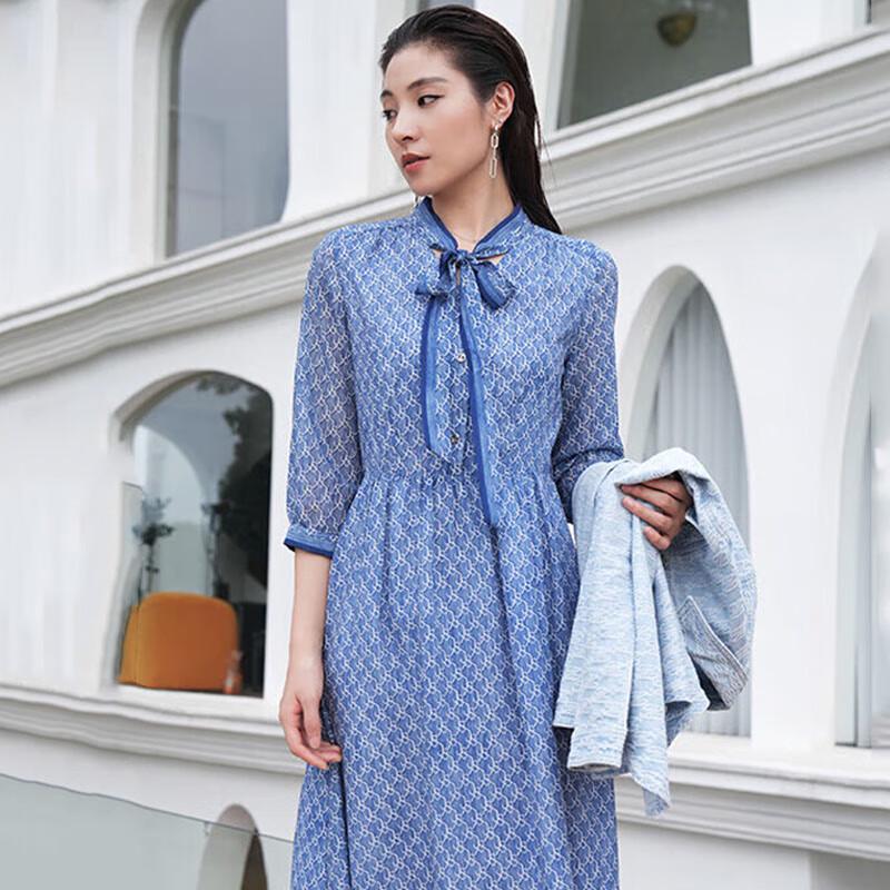 

JESSIE Women s Printed Bow Tie-Strap A-Line Midi Dress