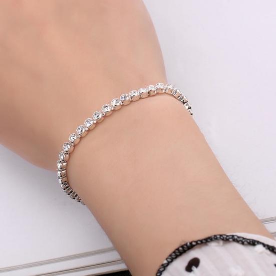 Yousheng Women Bracelet, Sparkling Cubic Zirconia Inlaid Bracelet with Claw-Setting Technology, Adjustable Chain Wristband for Jewelry