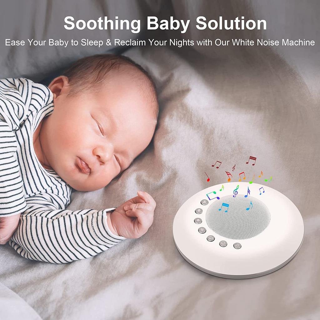 28 Soothing Sounds White Noise Sound Machine for Baby 4 Timer & Memory Function USB Rechargeable Portable Sleep Aid Device