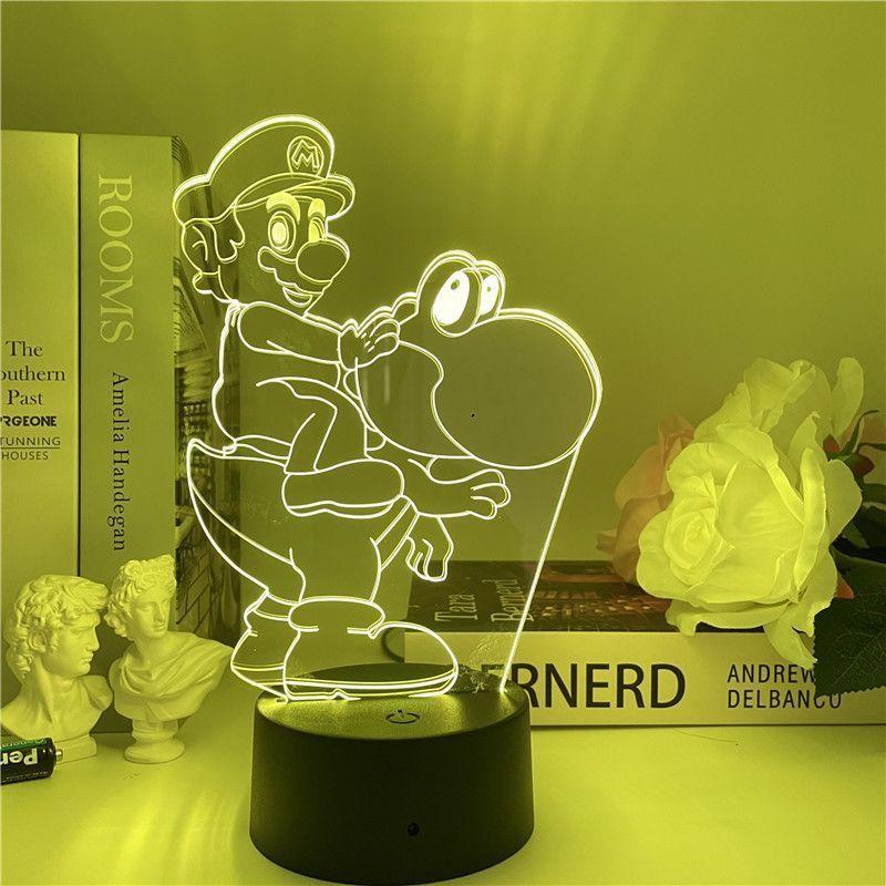 Super Mario Usb Night Light With Color Changing Led For Gaming Room Decor