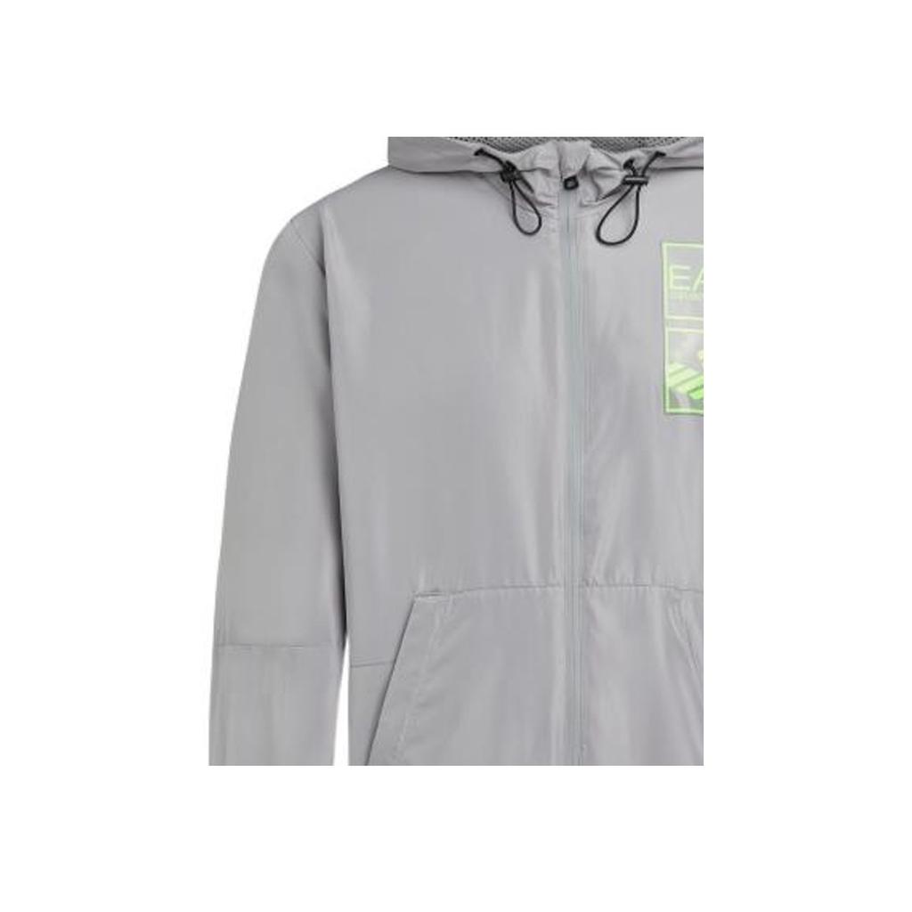Emporio Armani Ss22 Logo Pattern Zip-Up Long Sleeve Hooded Jacket Men jackets Gray 3LPB05-PN28Z-1907