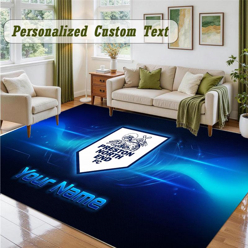 Crystal Velvet Square Rug Custom NamePreston North End Pattern Non Slip Home Floor Decor Rug