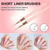 5Pcs Pink Nail Art Brushes Superfine Brush French Manicure Stripe Nail Art Painting Brush Set, UV Gel Nail Liner Brushes Kit And Drawing Liner Brush