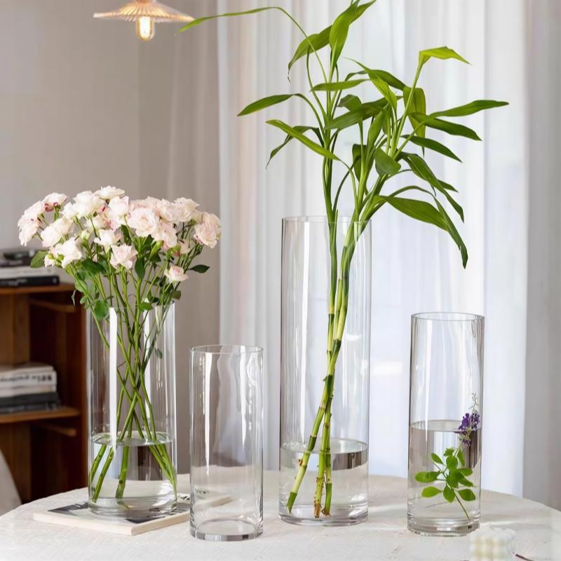 Hydroponics Plants Desktop Glass Planter Vase Acrylic Hydroponic Awakening Flower Bucket Transparent Cylinder Flower Vase