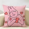 Cartoon OOpanchu Usagi Cushion Cover Natural Linen Organic Fabric DoubleSided Printing Room Sofa Decor Pillow Case
