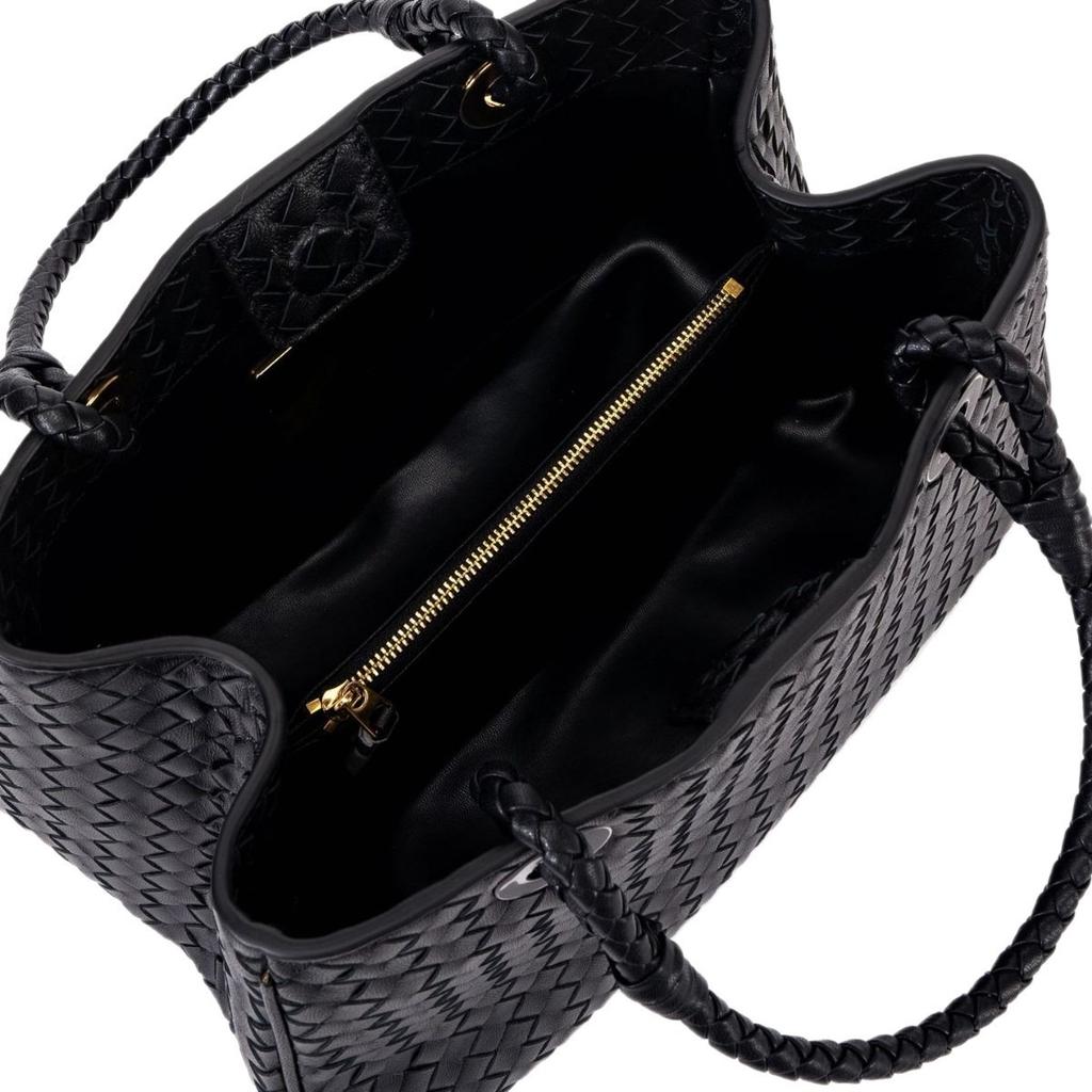 Modna damska torba 2026 nowa pleciona damska torba skóra owcza pierwszej jakości ręcznie pleciona torba wielokomorowa pleciona