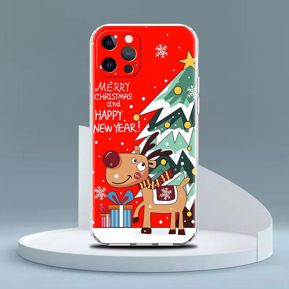 Snowman Christmas Cute Clear Case For Apple iPhone 13 11 14 12 Pro 7 8 Plus XR X XS Max 6 6S 13Pro Silicone Phone Cover