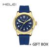 HELEI Sport Men Watch Top Brand Luxury Military Waterproof Male Clock Quartz Business Original Silicone Wristwatch Gift 9020CJ