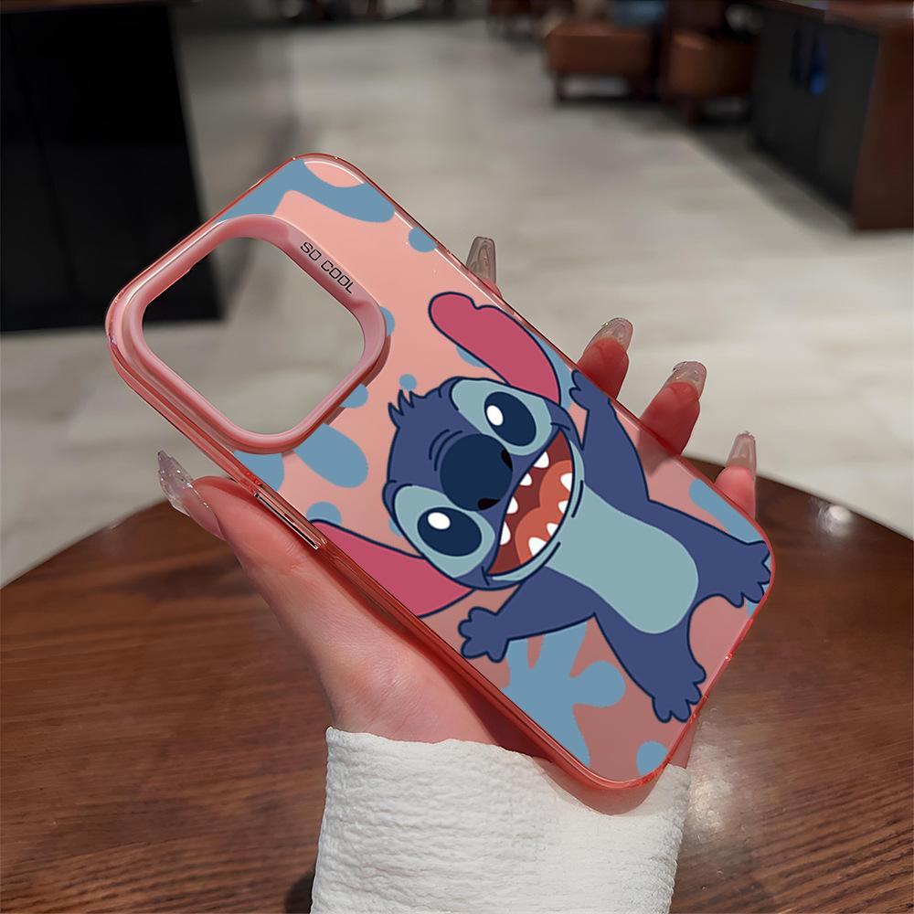 Stitch Cartoon Mobile Phone Case Apple 17promax Cute Anti-drop Colored Silver iPhone16 Mobile Phone Case Couple Model