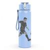 1PC Soccer Player Football Sport Pattern 750ml Color Plastic Sports Water Bottle Leakproof Flip Straw Lid Suitable for Sports Office Home Use
