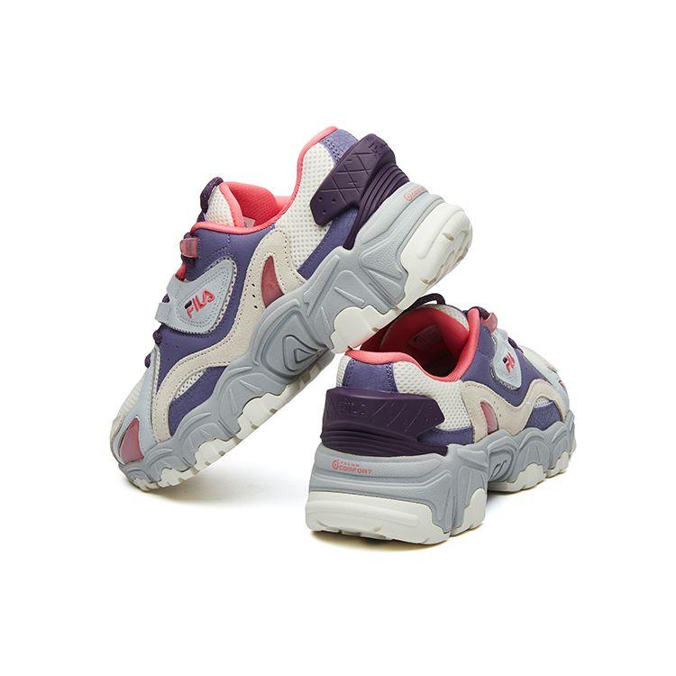 Fila Fusion Tracer Fabric Synthetic Leather Cowhide Suede Lace-Up Low-Top Dad Sneakers Women Sneakers Light-Purple T12W135207FGL