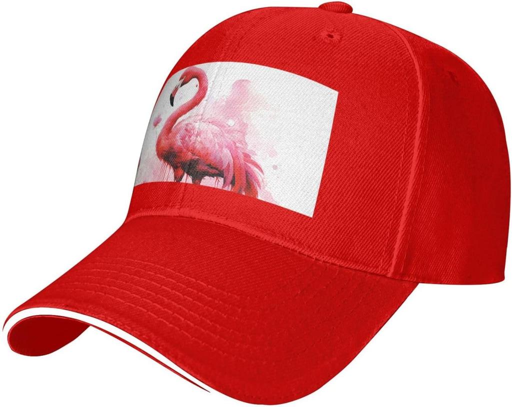 Flamingo Aquarell Druck Baseballkappe Polyester Verstellbar Lässig Golf Papa Hut für Unisex