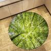 Crystal Velvet Forest Landscape Round Rug,Tree Print Non Slip Floor Mat for Living Room,Bedroom,Dorm,Home Decor,Circle Area Rug