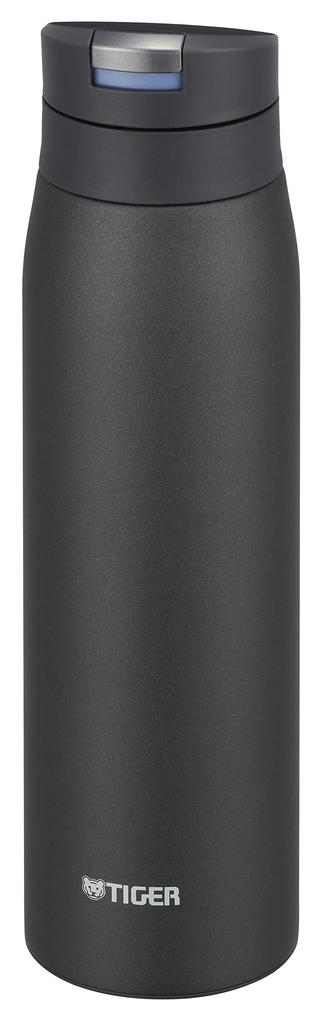 Tiger Water Bottle 600ml Sahara Mug Stainless Steel Bottle One-touch Lightweight Ebony Black MCX-A602KE