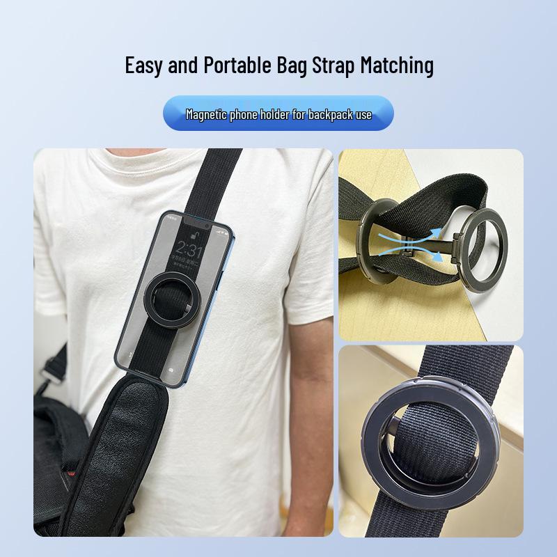 Double Head Magnetic Car Phone Mount - Dual-Sided Metal Stand for Streaming & Navigation
